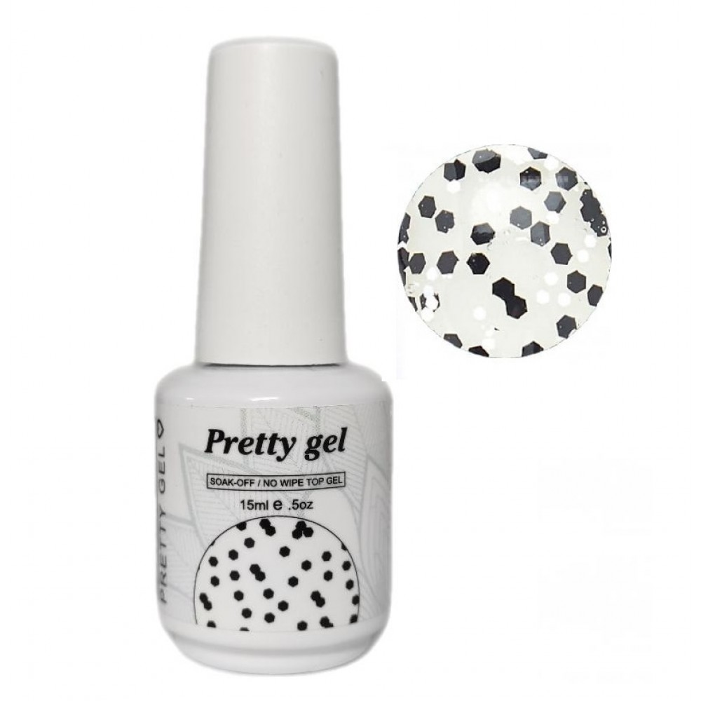 Мат топ лак Pretty с черни точки