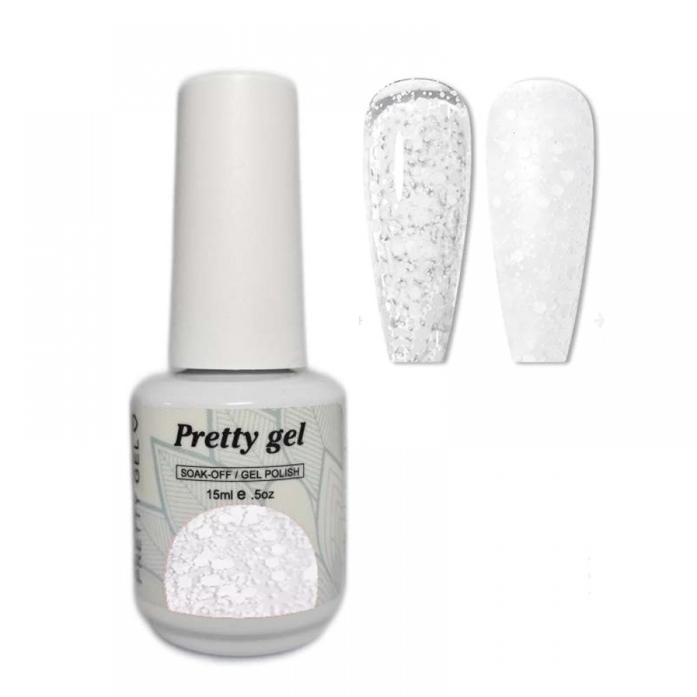 Топ лак Pretty с бели точки микс размер- без лепкав слой