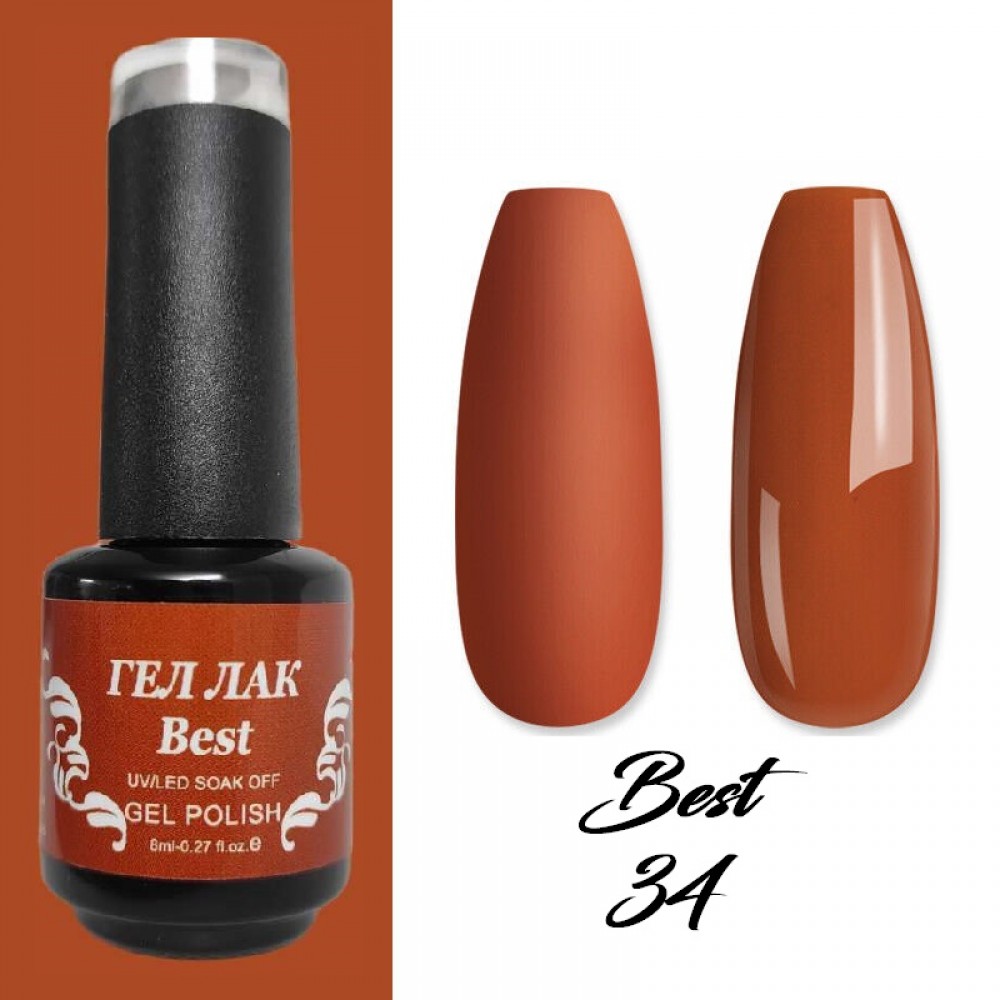 Гел лак Best 34 Червено-Оранжев