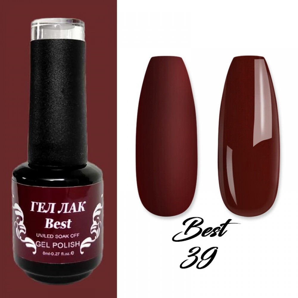 Гел лак Best 39 Дълбоко Тъмночервен