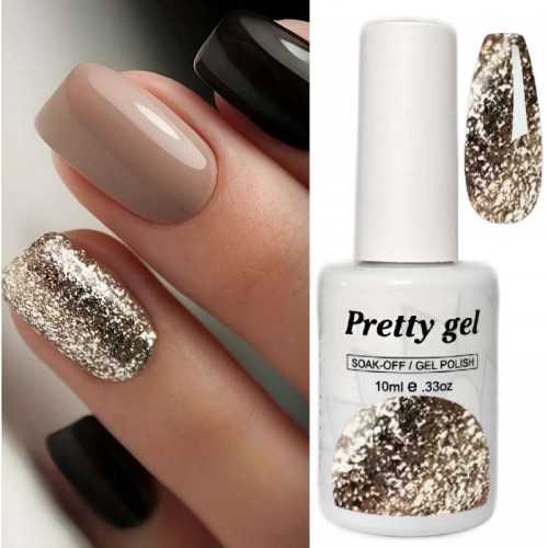 Гел лак Pretty A12 Платинено Сияние