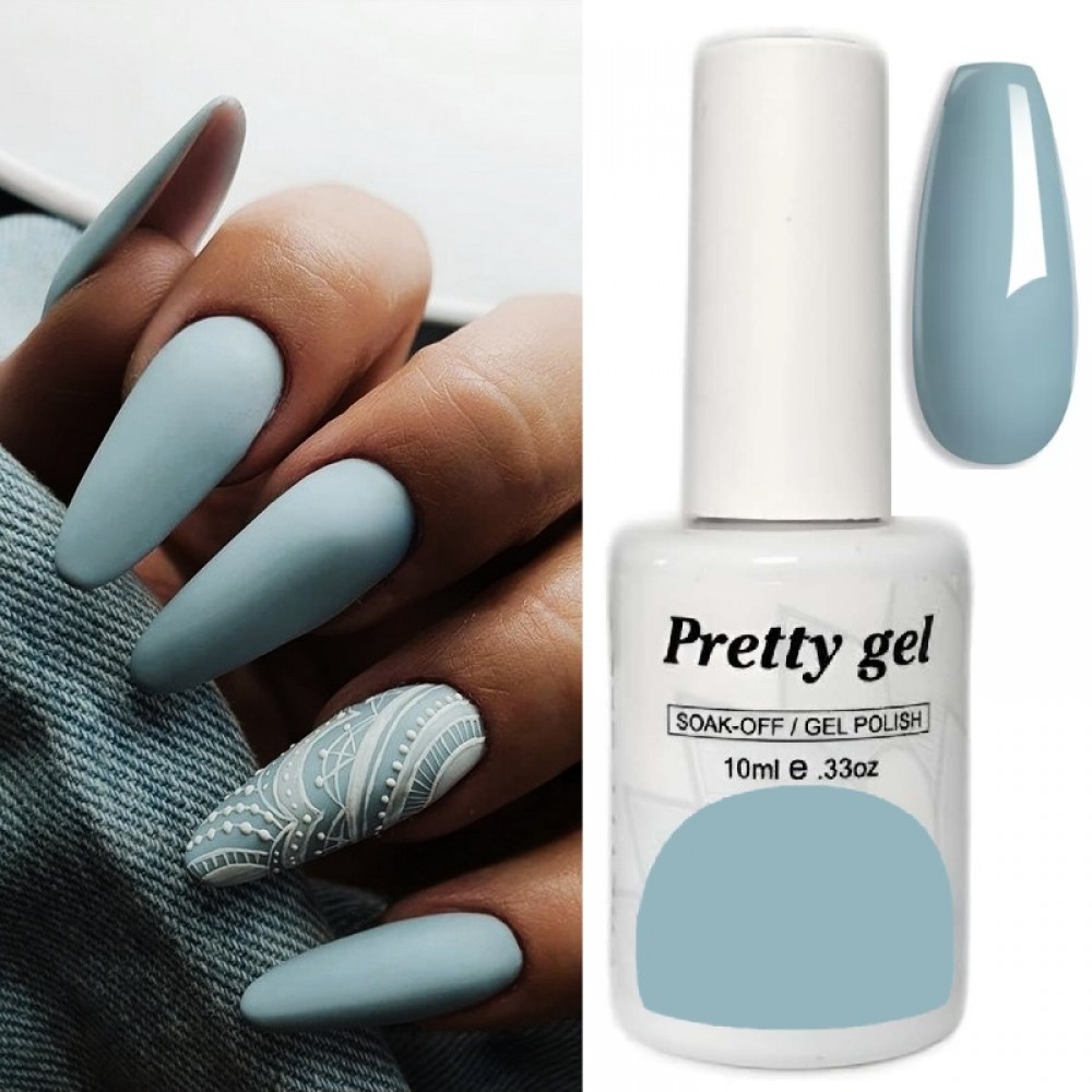 Гел лак Pretty 882 Пастелно Синьо-Сиво