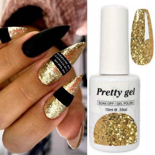 Гел лак Pretty A979 Златно Сияние Гел лак Pretty A979 Златно Сияние