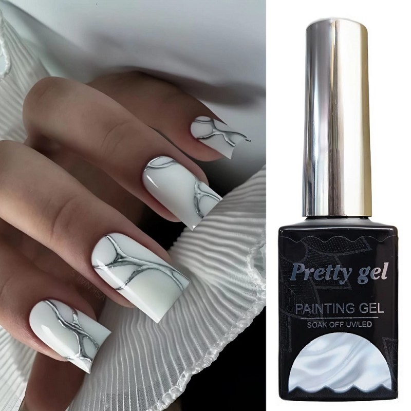Гел лак Течен Хром Pretty с тънка четка – 8 мл
