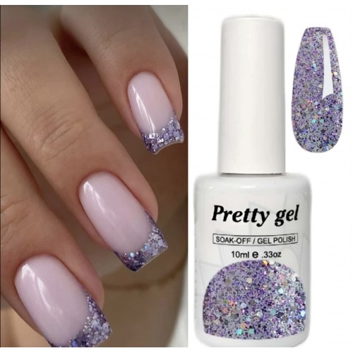 Гел лак Pretty 600 Брокатена боровинка-6616-6628