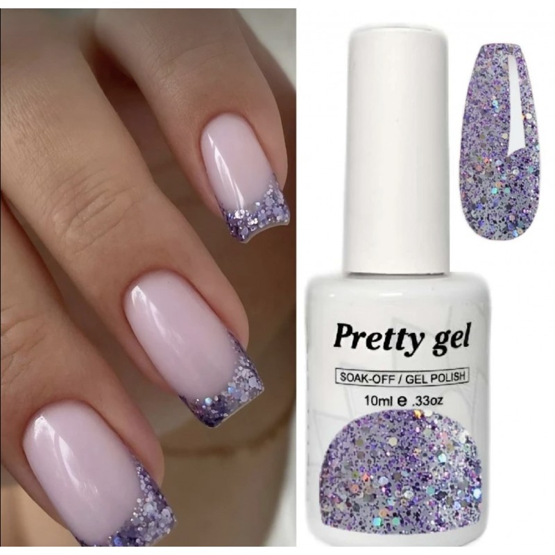 Гел лак Pretty 600 Брокатена боровинка-6616