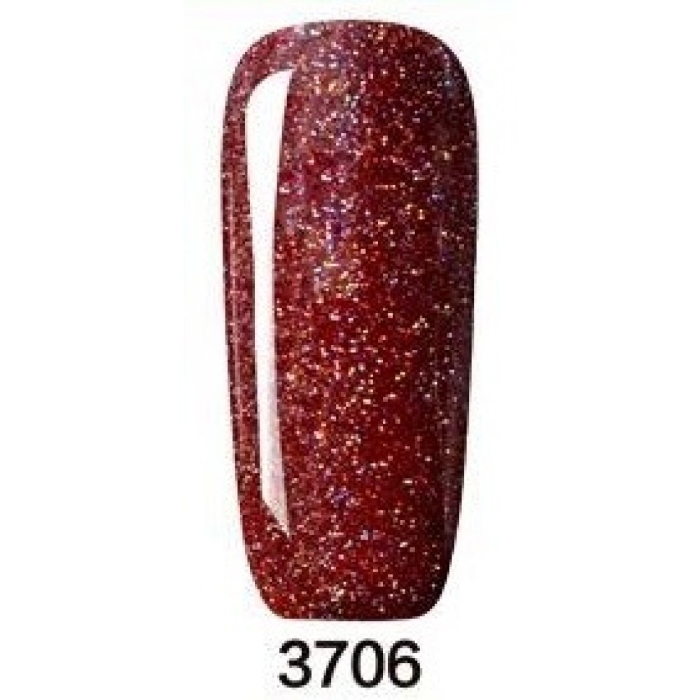 Гел лак Pretty Rainbow 3706 брокатено бордо