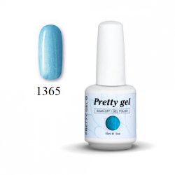 Гел лак Pretty 1365 Светло син с брокатен пигмент