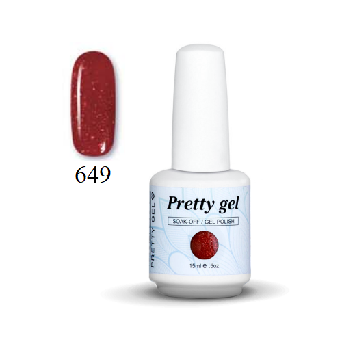 Гел лак Pretty 649 Брокатено бордо