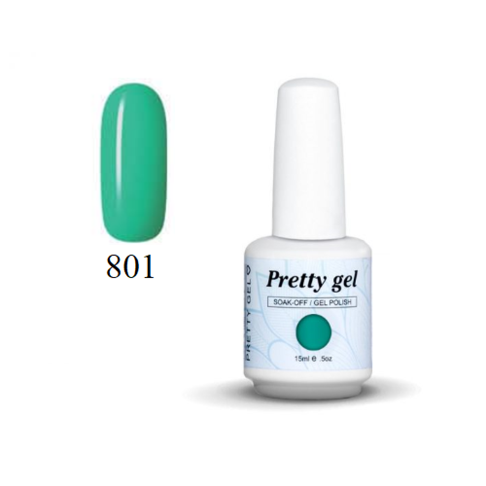 Гел лак Pretty 801 Светъл Тюркоаз