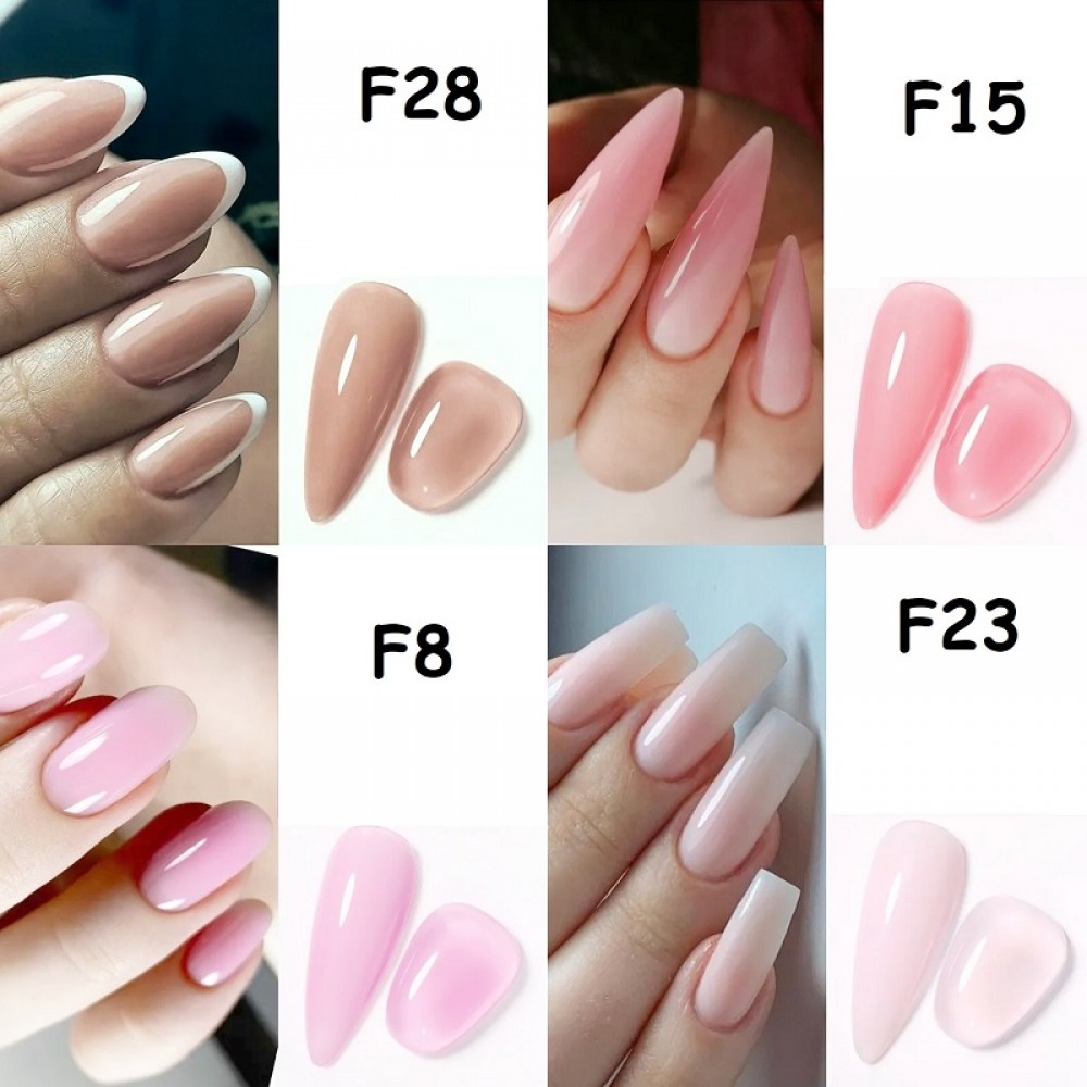 Гел лак Pretty F - за френски маникюр - 15 мл