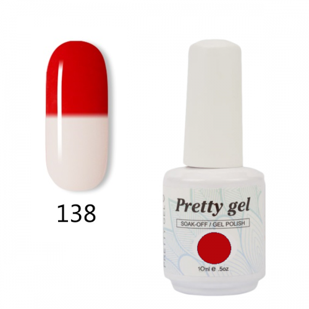 Гел лак Pretty Термо 138 Червено към бяло