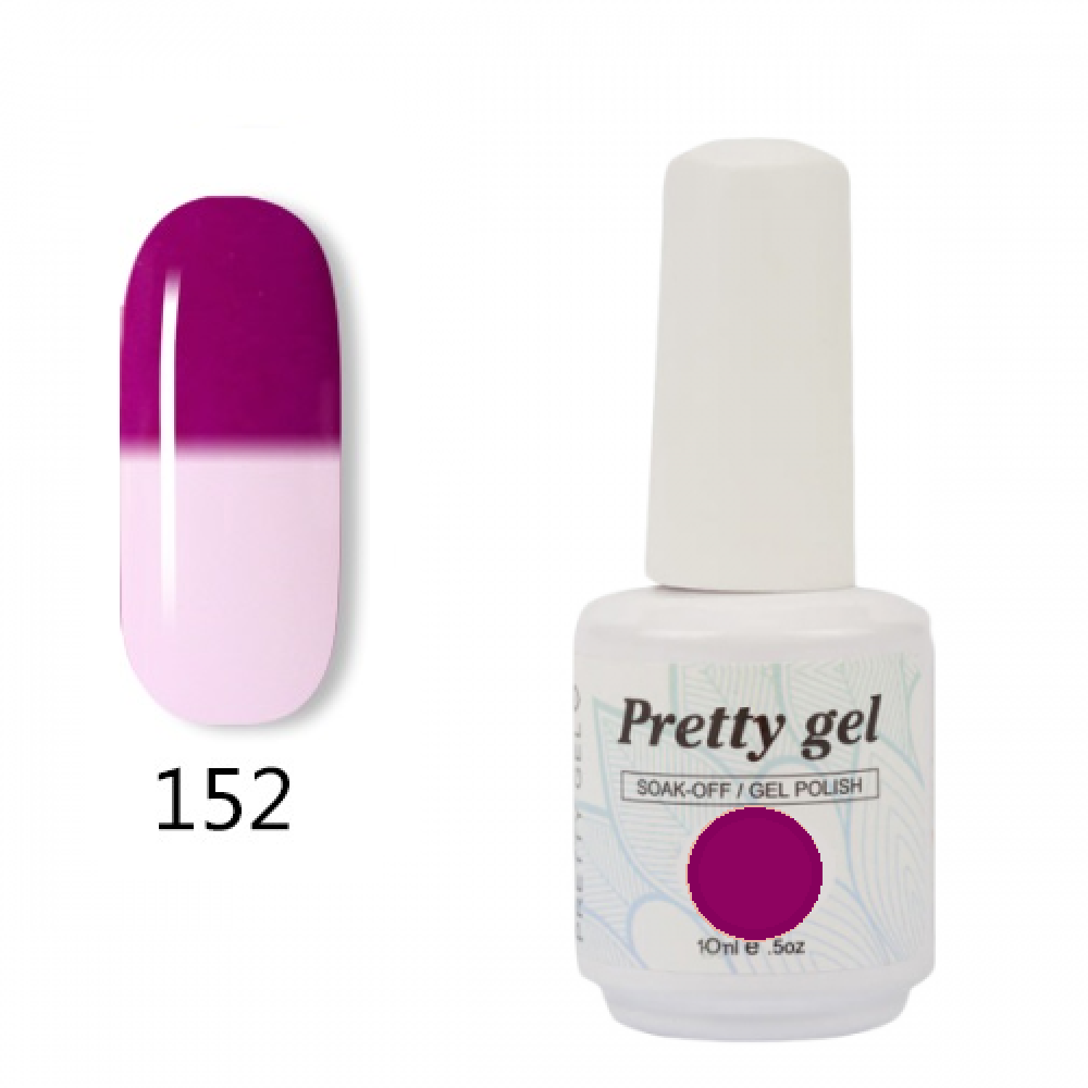 Гел лак Pretty Термо 152 Лилаво към бледо розов