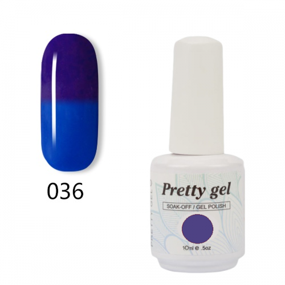 Гел лак Pretty Термо 36 тъмно синьо към морско синьо Гел лак Pretty Термо 36 тъмно синьо към морско синьо