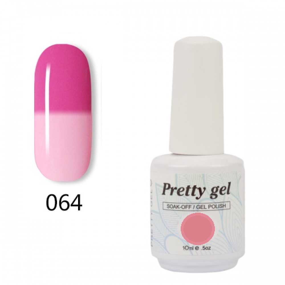 Гел лак Pretty Термо 64 Нежност - розово към бледо розово