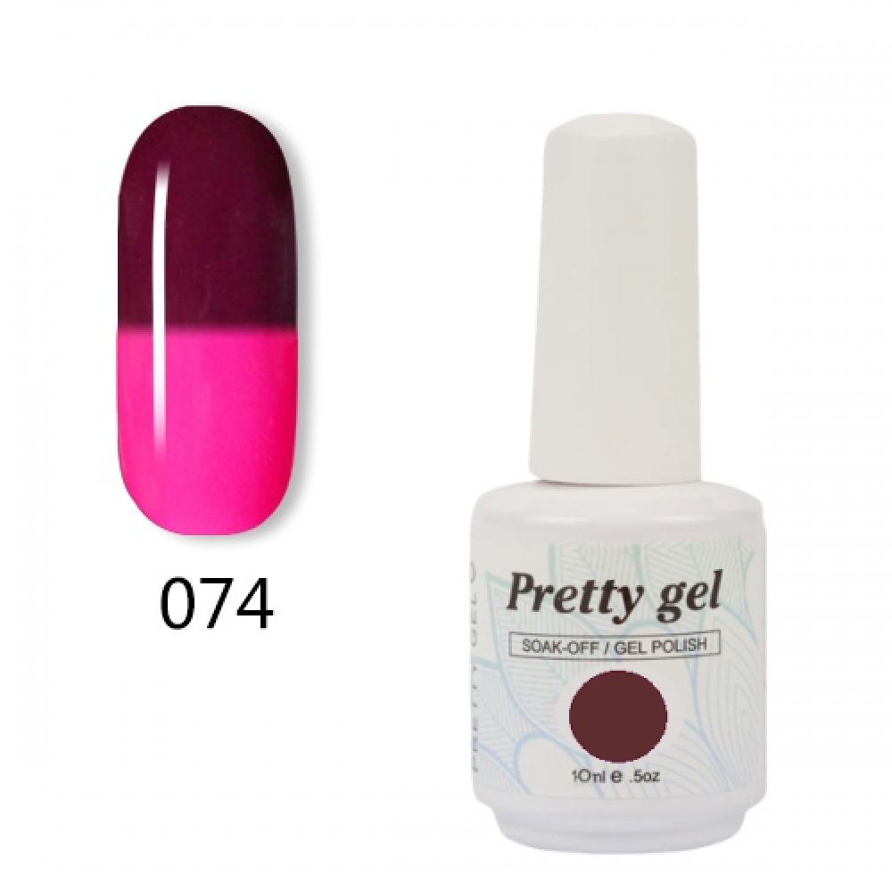 Гел лак Pretty Термо 74 - 5704 Розово към кафяво