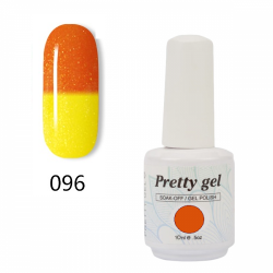 Гел лак Pretty Термо 96 Китайски дракон - брокатено оранжево към жълто