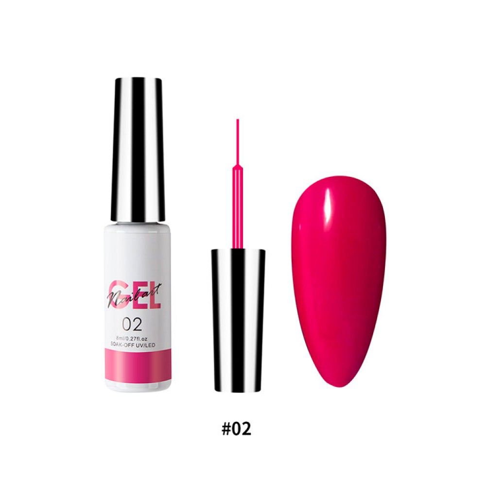 Гел лак с тънка четка 12 цвята Гел лак с тънка четка 12 цвята