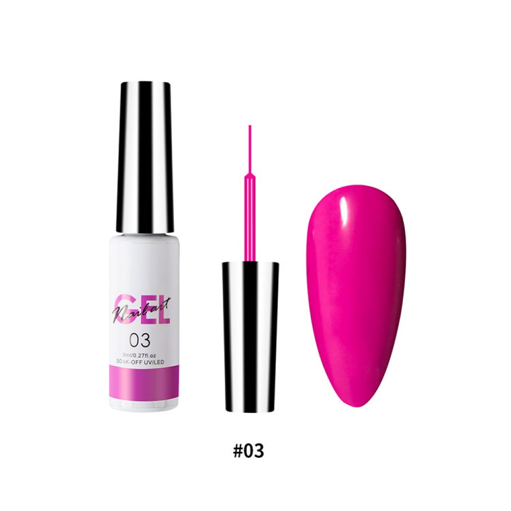 Гел лак с тънка четка 12 цвята Гел лак с тънка четка 12 цвята