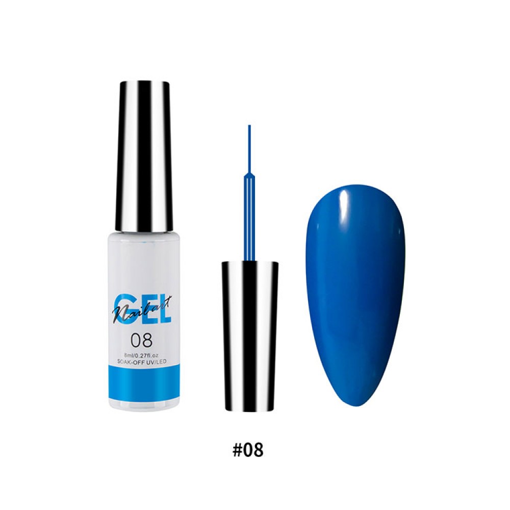 Гел лак с тънка четка 12 цвята Гел лак с тънка четка 12 цвята