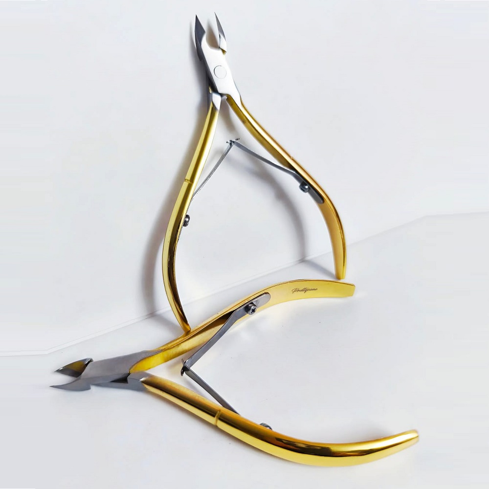 Златни професионални клещи за маникюр Pretty – супер остър резец 8 мм 55025