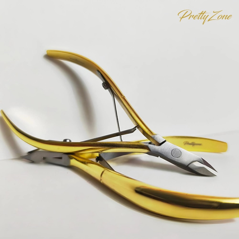 Златни професионални клещи за маникюр Pretty – супер остър резец 8 мм 55025