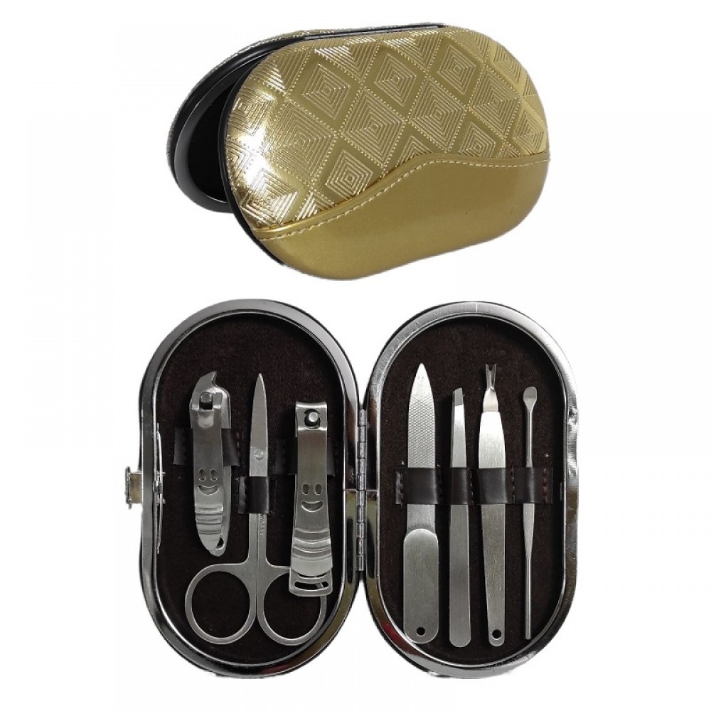 Комплект инструменти за маникюр и педикюр Овал-злато