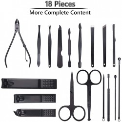 Коледен подарък - Сет инструменти за маникюр и педикюр в черен калъф-foto3