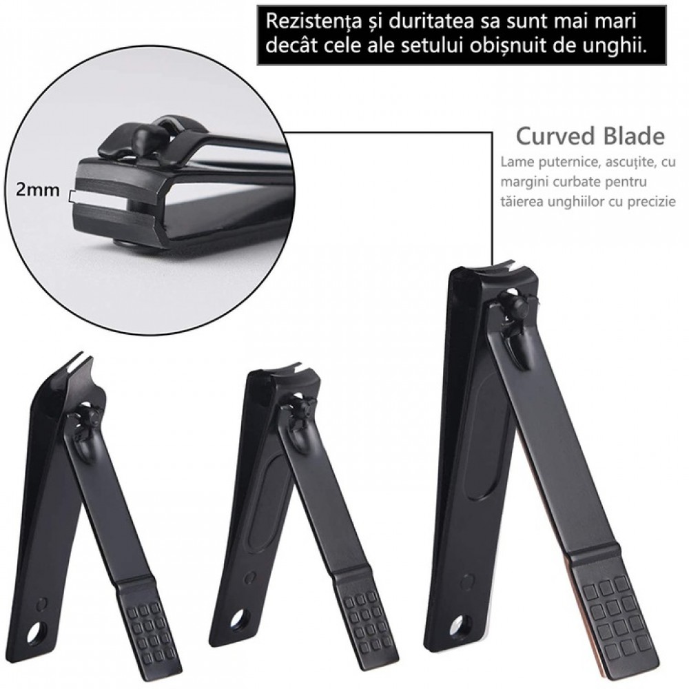 Коледен подарък - Сет инструменти за маникюр и педикюр в черен калъф