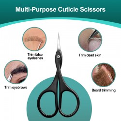 Висококачествена черна ножичка за кожички от неръждаема стомана 007-foto3