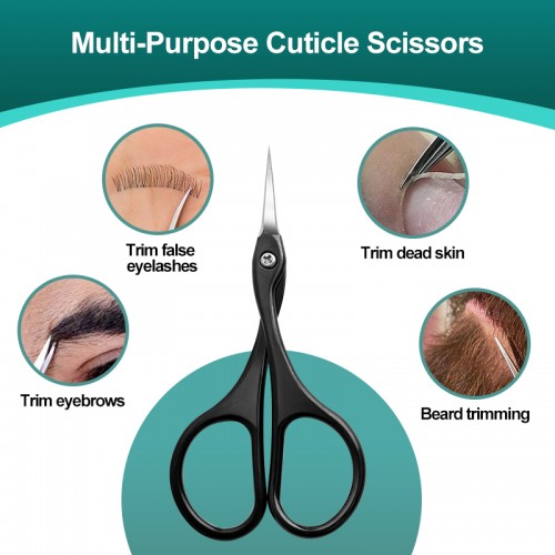 Висококачествена черна ножичка за кожички от неръждаема стомана 007