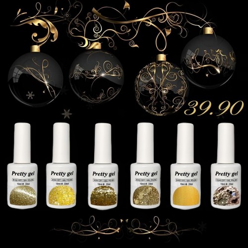 Комплект Златна Коледа - 6 различни Златни Нюанса + ПОДАРЪК