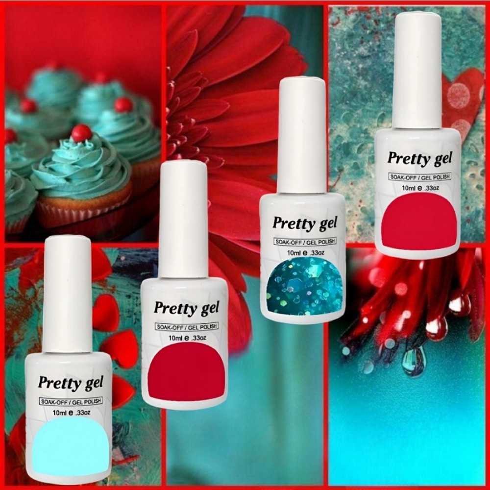 Комплект 4 цвята Ален Мак и Тюркоазена Орхидея