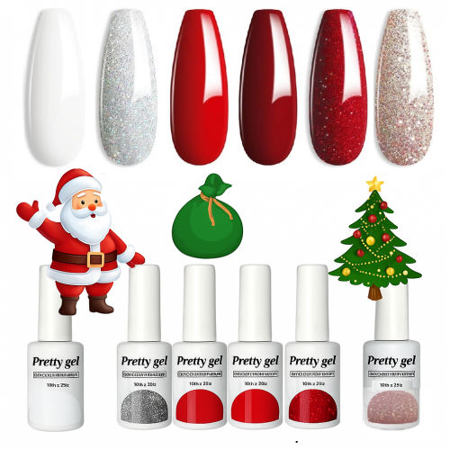 Комплект 6 цвята Коледа с Pretty gel