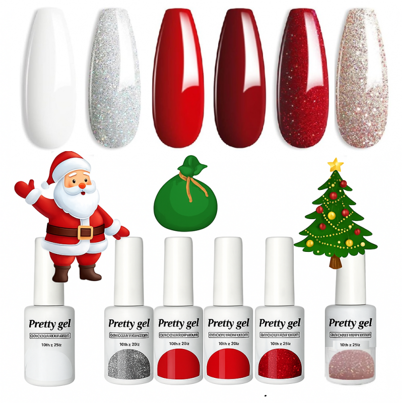 Комплект 6 цвята Коледа с Pretty gel