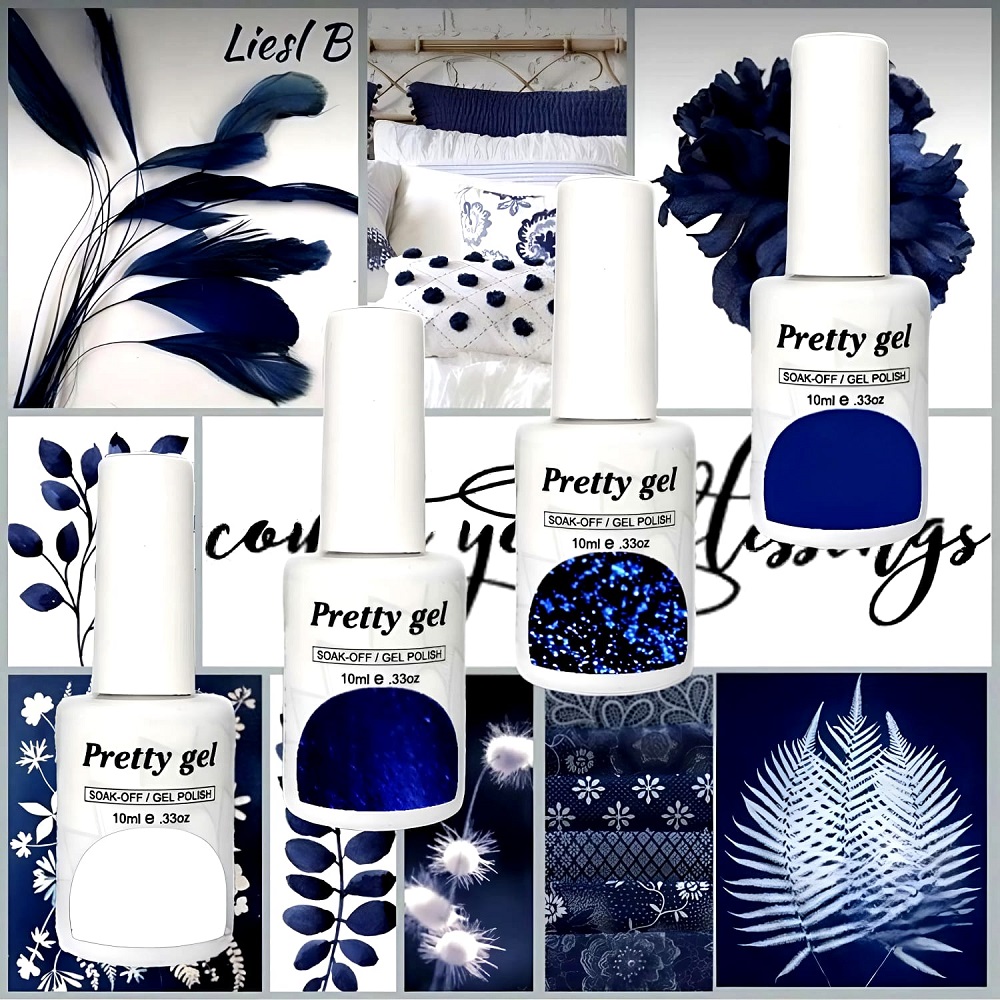 Комплект 4 цвята Синьо Кадифе