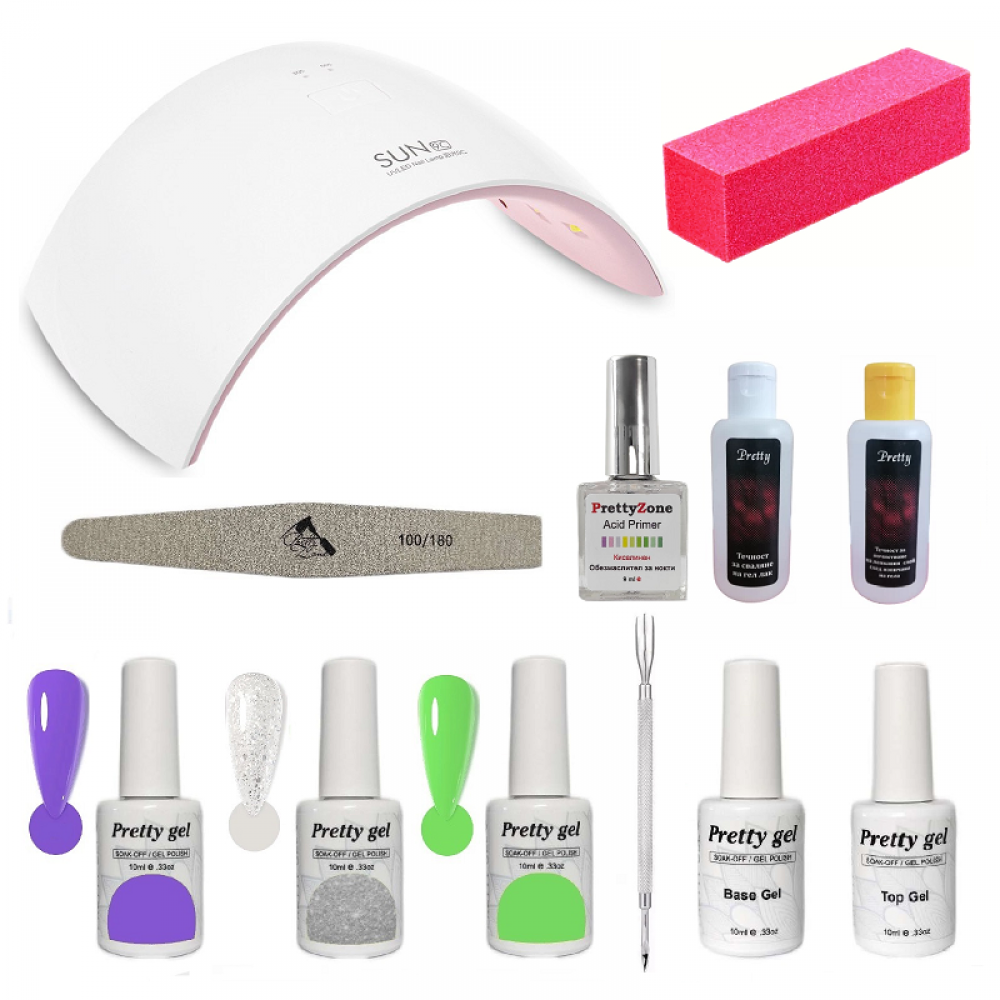 Страхотен подарък за нея - Комплект за маникюр гел лак 3 цвята Страхотен подарък за нея - Комплект за маникюр гел лак 3 цвята