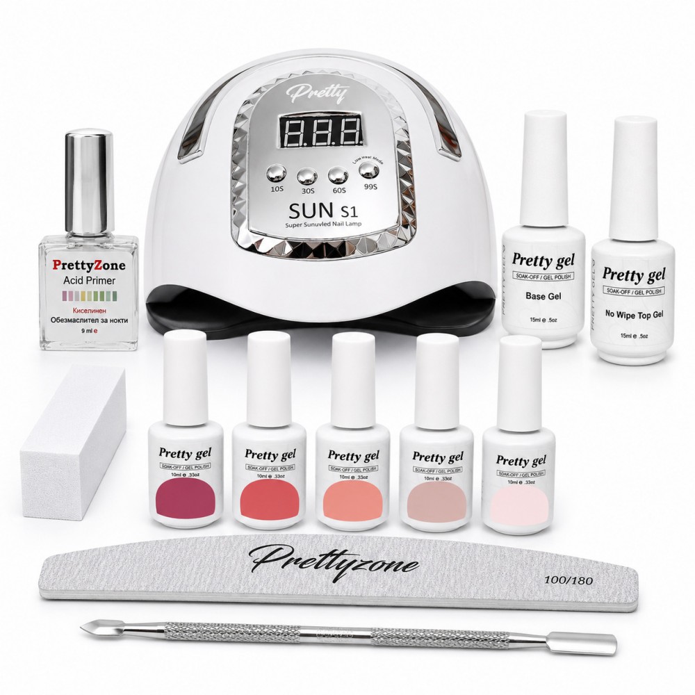 Стартов комплект за гел лак Pretty Gel Стартов комплект за гел лак Pretty Gel