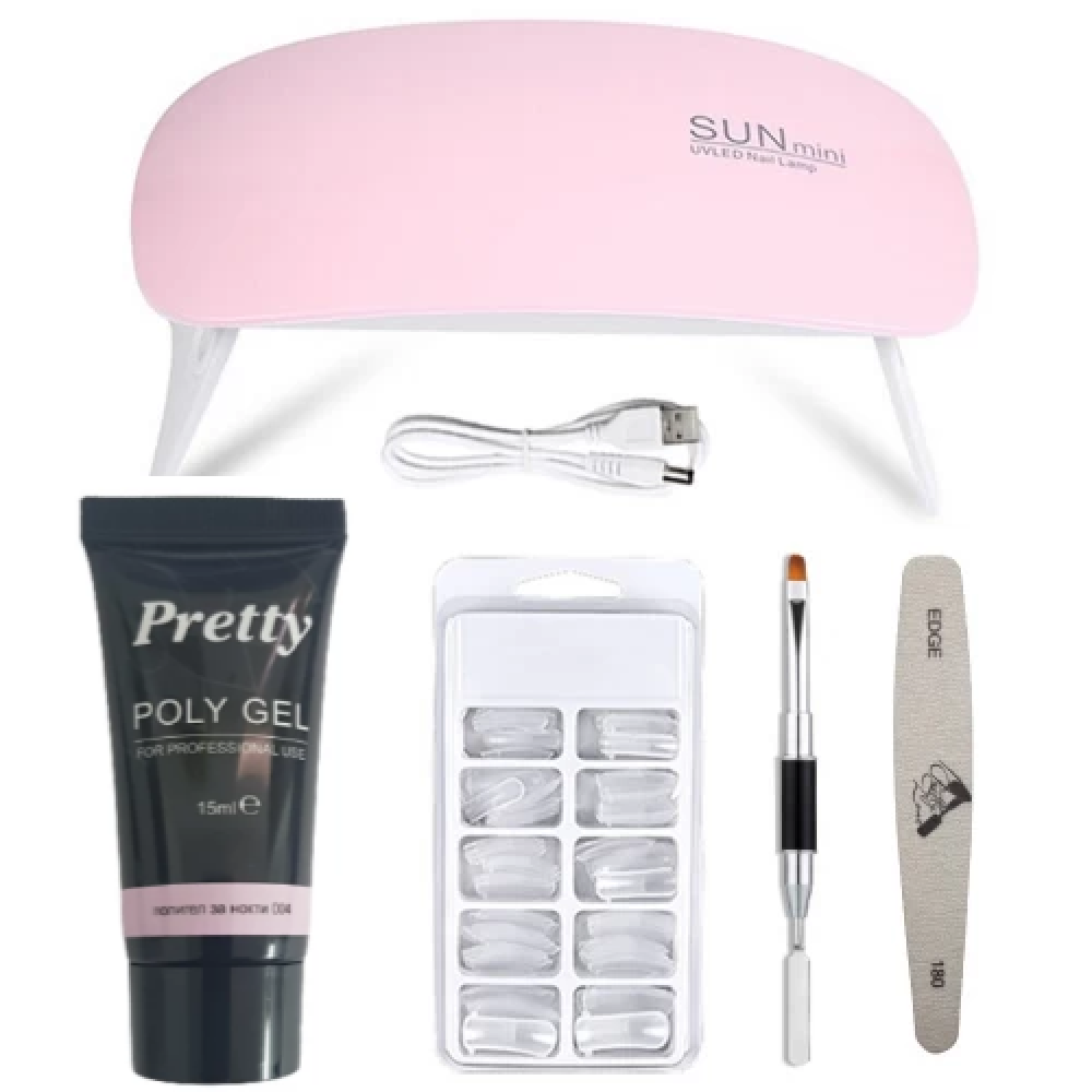 Сет за полигел с мини Лед лампа Сет за полигел с мини Лед лампа