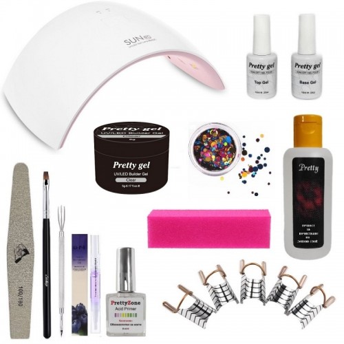 Комплект за маникюр с изграждащ uv гел Pretty и LED лампа