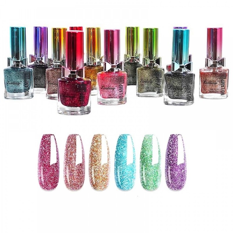 Комплект 6 Дълготрайни Брокатени лакa "Панделки"