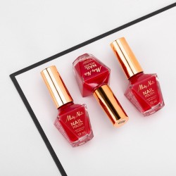 Класически лак за нокти Molly Nails с винилов ефект – Червен, 10 мл-foto4
