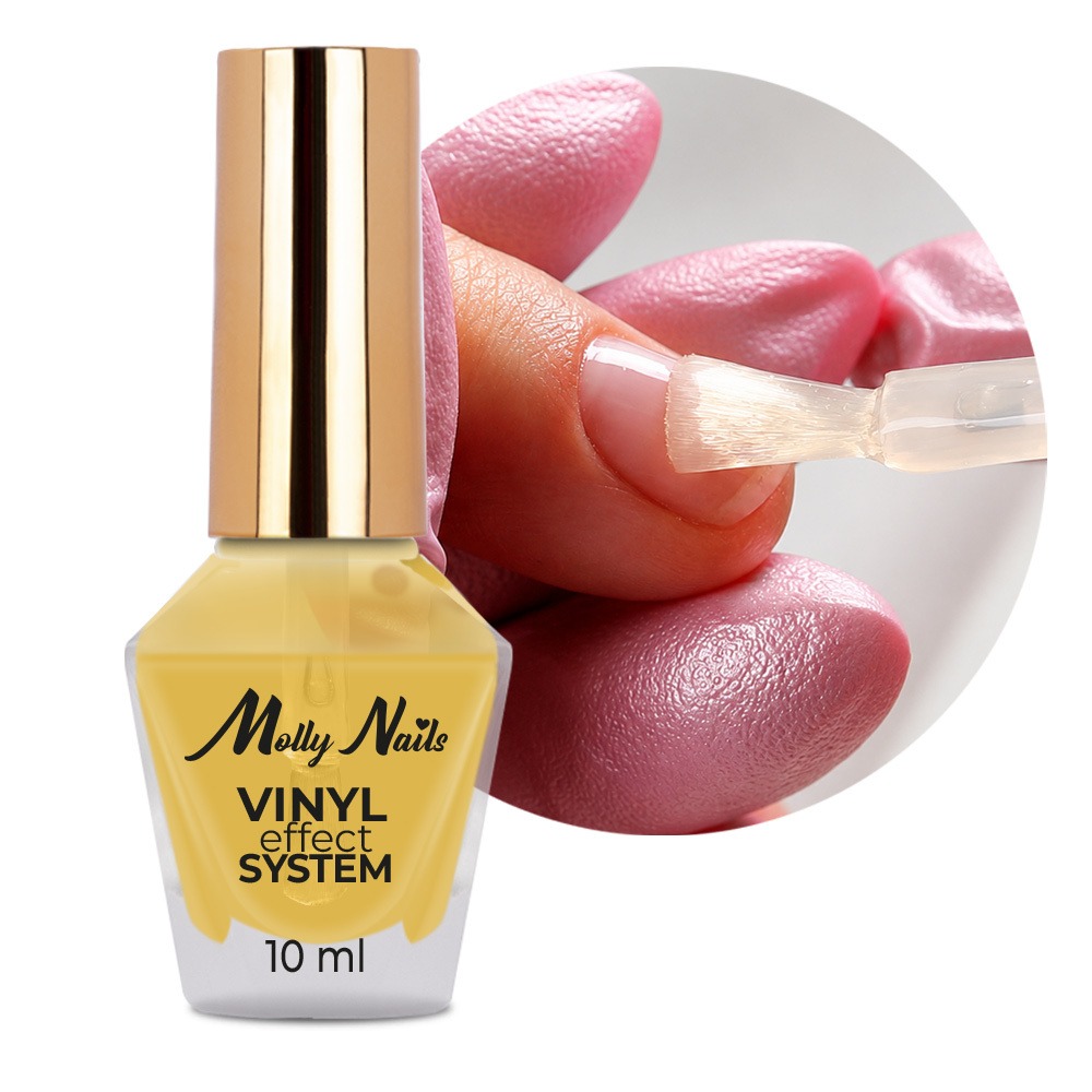 Основа и заздравител за нокти 2 в 1 STEP 1: Base & Care – Система с винилов ефект MollyNails, 10 мл
