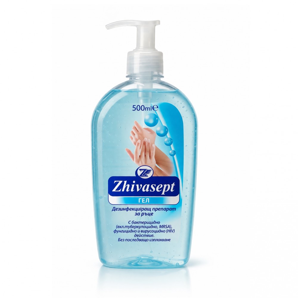 Живасепт ГЕЛ за дезинфекция на ръце 500мл - син