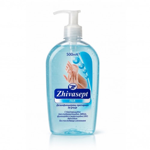 Живасепт ГЕЛ за дезинфекция на ръце 500мл - син