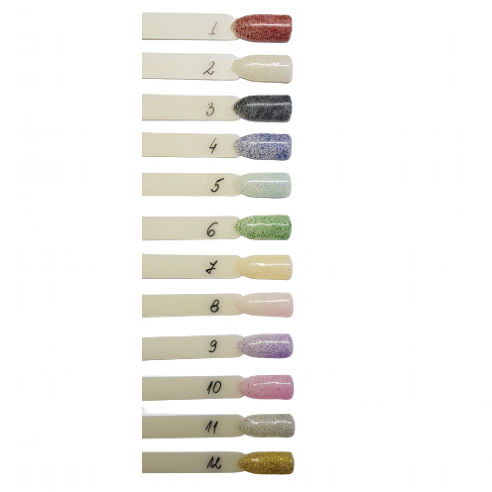 Цветни гелове Ситен брокат 12 х 8 гр