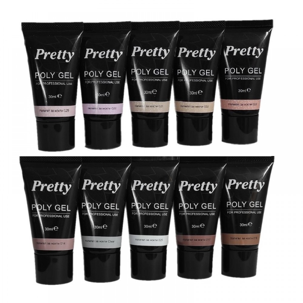 Комплект 10 бр. Полигел/Polygel Pretty 60 мл. - цветове по избор