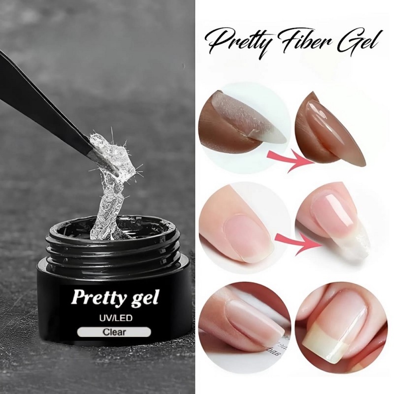 UV/LED FIBER GEL Pretty за изграждане, заздравяване, удължаване на маникюра 30 г