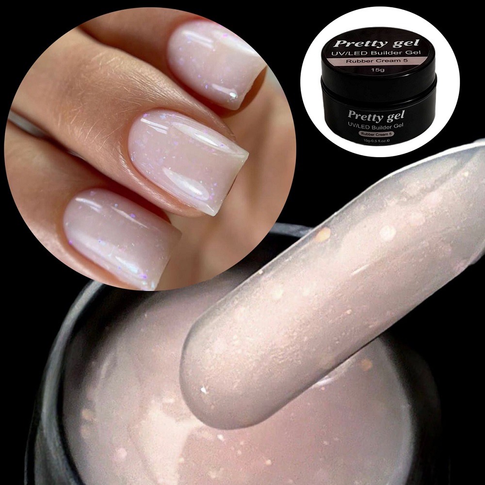 Изграждащ Rubber Крем за Нокти Pretty RC-5 15 гр