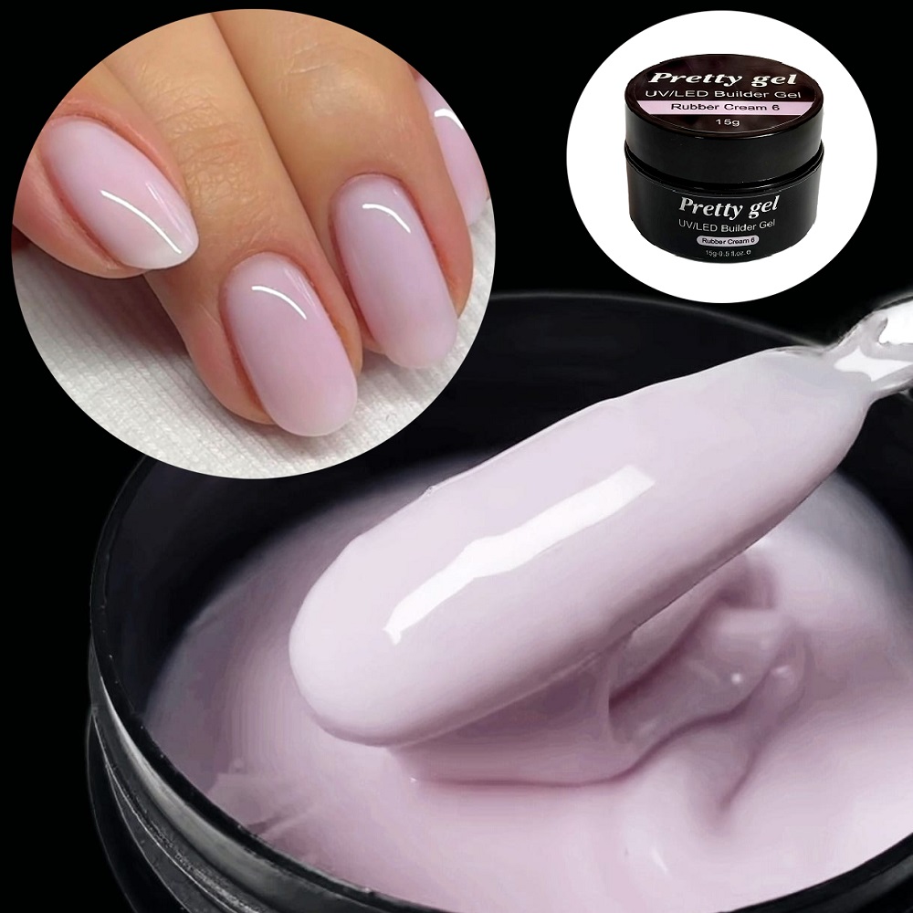 Изграждащ Rubber Крем за Нокти Pretty RC-6 15 гр